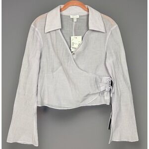 Topshop Pale Lavender Wrap Blouse